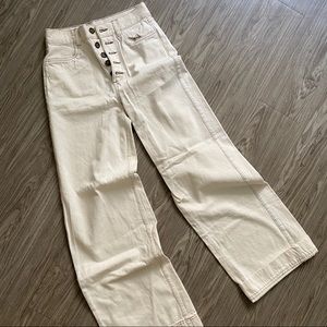 Zara cotton twill white pants